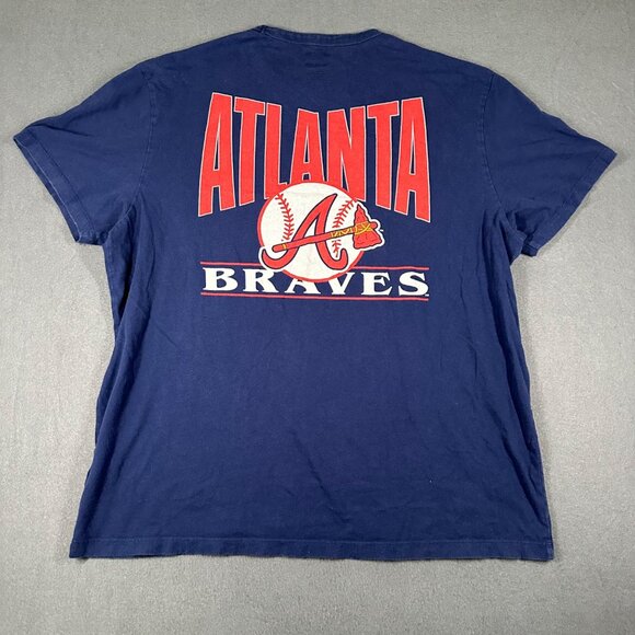 Atlanta Braves Tailgate Mens XL Blue Graphic Short Sleeve Crew Neck Tee T-shirt - Picture 8 of 8